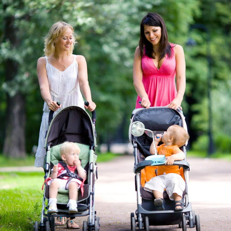 Clip on fan for baby pram top