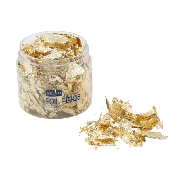 Sulyn 0.07 oz Foil Flakes- Light Gold, Plastic Bottle, Plastic