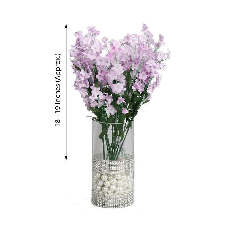 AMI PARTS Dried Babys Breath Artifical Flowers with Lavender Mix Bundle,  Ivory White