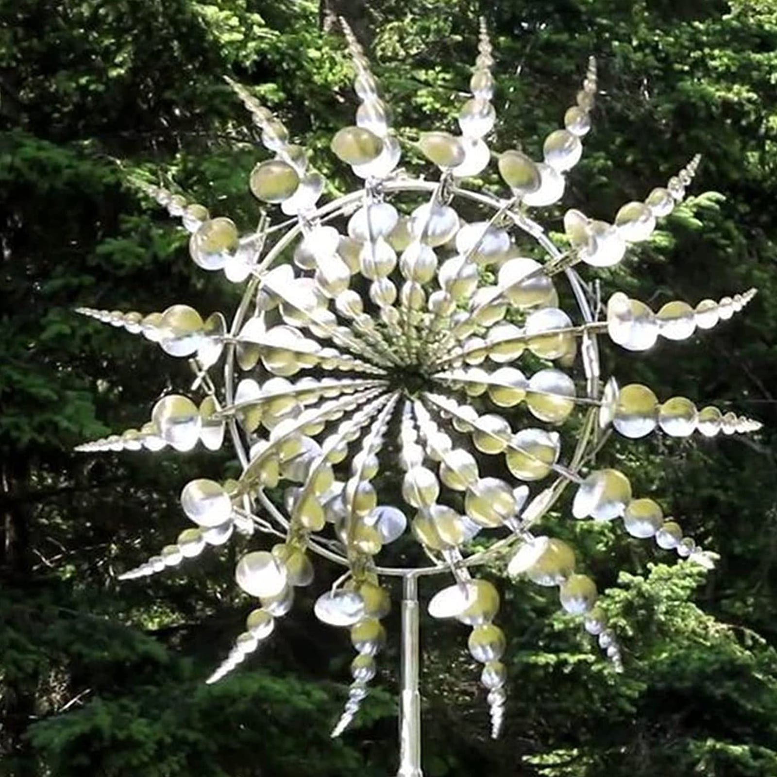 Perfect Garden Decoration and Gift Idea Solar Wind Spinner Lawn Wind Spinners Outdoor Metal HHTX Unique and Magical Metal Windmill