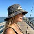thumbnail image 5 of Unisex Embroidered Fishing Bucket Hat with Wide Brim and Adjustable Windproof Dstring Sun Protection for Men Women 21.6-23.6in, 5 of 6