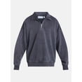 thumbnail image 5 of No Boundaries Boxy Fit Quarter Zip Fleece Sweatshirt with Long Sleeves, Men's XS-4XLT, 5 of 5