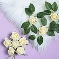 thumbnail image 2 of Efavormart 24 Roses | 2" Artificial Foam Rose With Stem And Leaves for  Wedding Party Home Event Décor Wedding Anniversary Party - Cream, 2 of 10