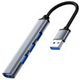 thumbnail image 1 of Adaptador divisor USB tipo C HUB 3.0 3.1 de 4 puertos multiusb OTG para HUAWEI, Xiaomi, Lenovo, Macbook, PC, accesorios de computadora, USB, gris, 1 of 5