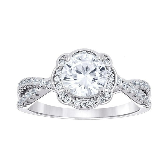 925 Sterling Silver Womens Cubic Zirconia Fashion Engagement Ring Size 8 Engagement Ring for Women