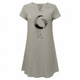thumbnail image 2 of Robe Ample pour Femmes Grande Taille Couleur Unie Col en V Coton et Lin, 2 of 6