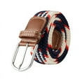 thumbnail image 4 of 107/120/130cm UNISEX Casual Knitted Pin Buckle Women Belt Woven Canvas Elastic Expandable Braided Stretch Jeans Belts for Men, 4 of 7
