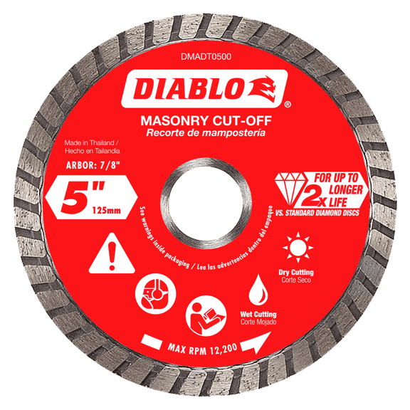 Diablo Tools Diablo 5" Diamond Turbo Cut Off Discs Masonry