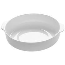 LEORX White Ceramic Baking Dish with Double Handles for Roasting Cheese and Home Use 10.5 Inches