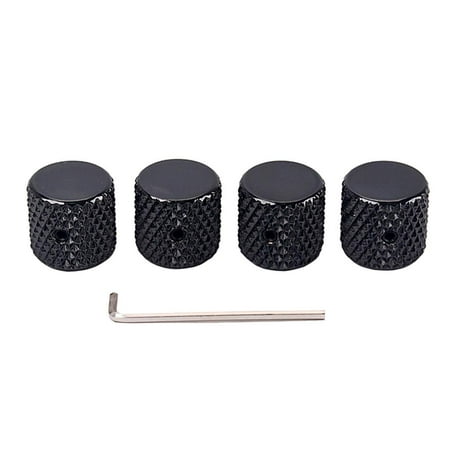 Bass Dome Knobs Volume Control Knob for 6mm Split or Solid Shaft Pack of 4 (Black)