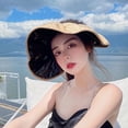 thumbnail image 3 of Women's Sun Visor Foldable Sun Hat Wide Brim Summer UV Protection Beach Hat, 3 of 8