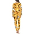 thumbnail image 3 of Suhoaziia Pajamas for Women Set Plus Size Snug-Fit Elastic Loungewear Full-length Warmth Sleep Set Comfortable Long Sleeve Jogg Print Graphic Pumpkin Spooky Ghost Sleepwear 3XL, 3 of 5