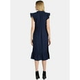 thumbnail image 3 of Time and Tru Women's and Women's Plus Double Cloth Midi Dress, Sizes XS-4X, 3 of 5