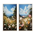 thumbnail image 2 of Designart "Meadow of Wonder with Wildflowers" Wildflowers Framed Wall Art Set Of 2 - White Floral Framed Canvas Set For Living Room Decor, 2 of 7