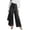 *Black, variant on ClodeEU Women's Loose Long Denim Pant Look Culottes with Button Trim,Trendy Skirt Pants Gray,Womens Plus S