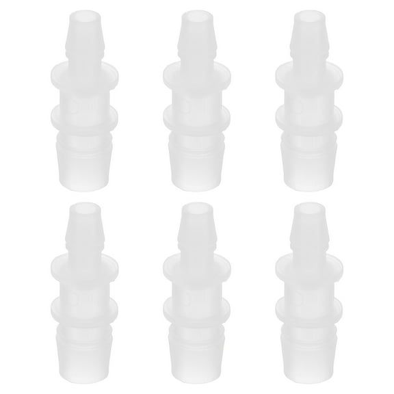 Hose Barb Reducer, 6 Pcs 1/2" to 5/16" Hose ID Connectors Joint Plastic Pipe Fitting Splicer Mender Adapter, White