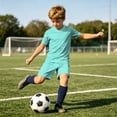 thumbnail image 6 of Nilvkv Toddler Girl Outfit, Girls Athletic Sets, Fast Dry Breathable Short Sleeve Jersey and Pocketed Shorts Set Training Green 11-12 Years, 6 of 8