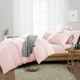 thumbnail image 2 of CCNY 1000 TC 100% Egyptian Cotton Duvet Cover with 2 Matching Pillowcases Alaskan King Size Solid Pattern, Zipper Closure, Corner Ties (Blush), 2 of 7