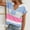 Sky Blue, variant on Womens T Shirts Short Sleeve U Neck Solid Color Knit Color Block Casual Blouses