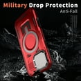 thumbnail image 4 of Compatible with iPhone 15 Pro Max Case with Camera Kiackstand, [1X Screen Protector] Compatible with MagSafe Military Grade Drop Protection Magnetic Phone Case for Women Men, Red, 4 of 6