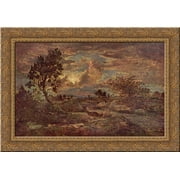 Sunset at Arbonne 24x18 Gold Ornate Wood Framed Canvas Art by Theodore Rousseau