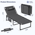 thumbnail image 6 of POTEBAN Heavy Duty Outdoor Lounge Chair, 350lbs Capacity Folding Recliner for Tanning & Pool, 1-Pack, Dark Gray, 6 of 6