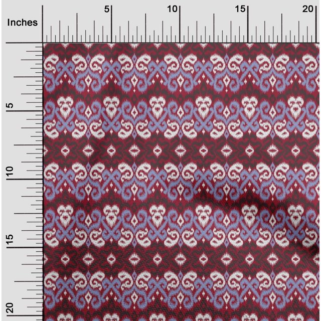 oneOone Polyester Lycra Fabric Swirl Ikat Print Fabric By Yard 56 Inch Wide