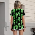 thumbnail image 6 of IYYVV Funny Graphic tees for women Pumpkin Ghost Halloween Costumes Crewneck Shirts Short Sleeve T-Shirts Black 3XL, 6 of 6