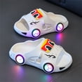 thumbnail image 2 of CYRBOKO Kids LED Light Up Slippers, Gift Loungewear Open Toes Non-Slip Boys Girls Funny Slippers White Size 12.5 (Little Kids), 2 of 9