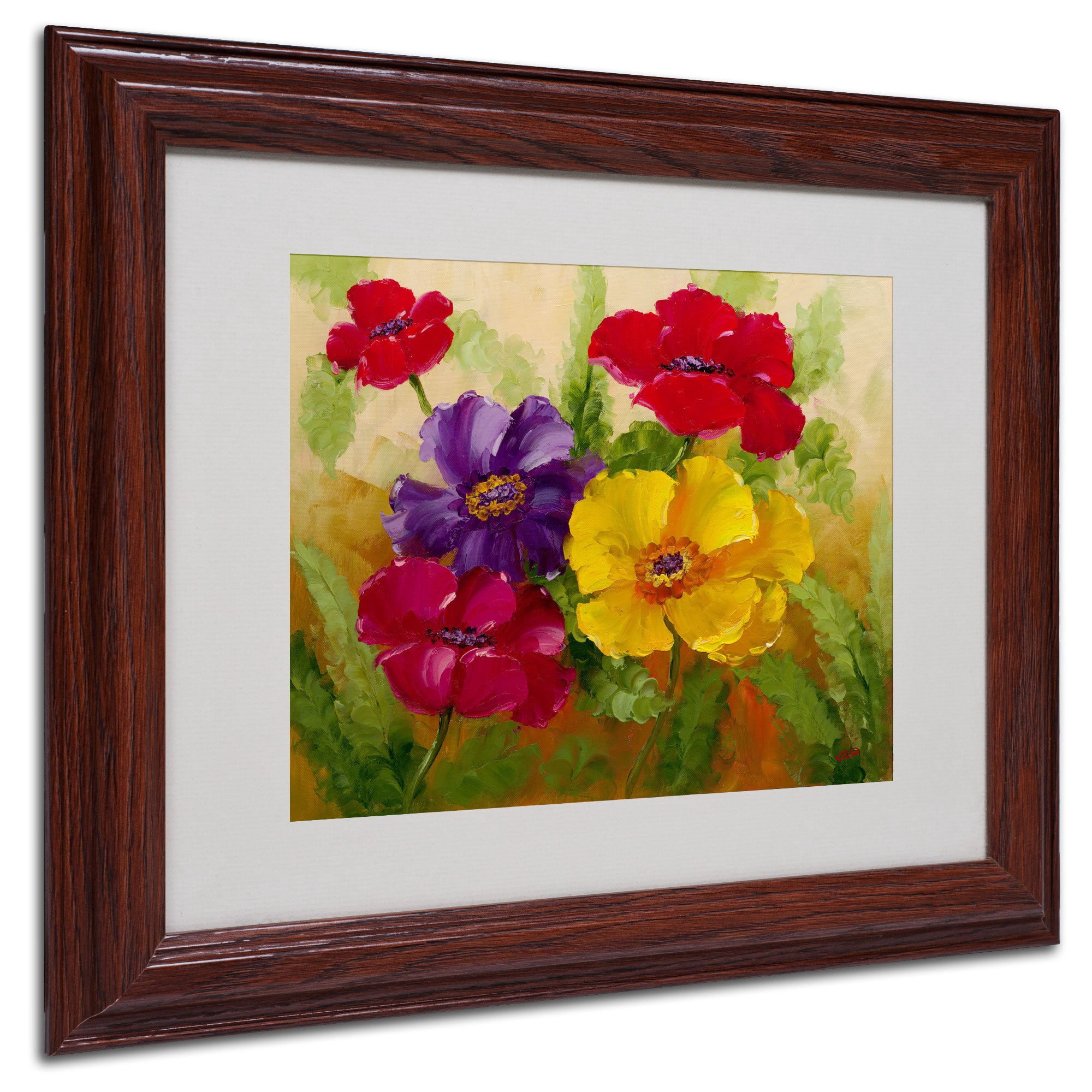Trademark Fine Art "Flowers" Canvas Art by Rio, Wood Frame