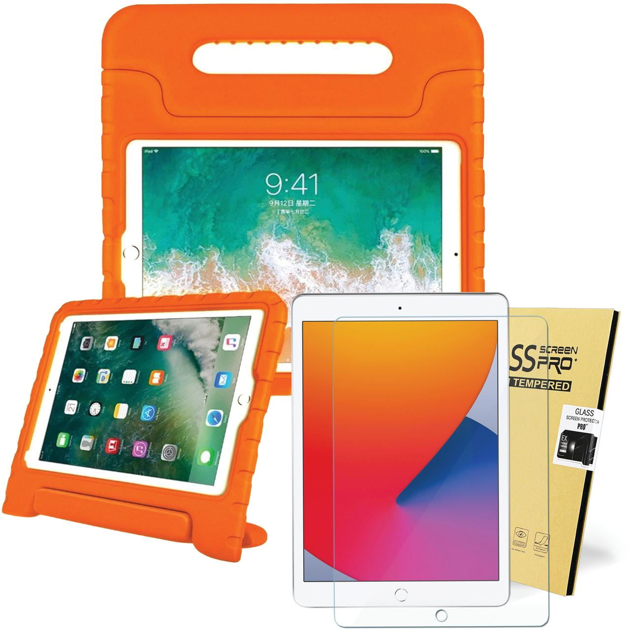 KIQ iPad 9.7 Case for Kids, Heavy Duty Tablet Cover Kidproof Child