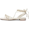 thumbnail image 2 of Sam Edelman Tatianna Ivory Rounded Open Toe Tie Up Strappy Embellished Sandals (IVORY, 6), 2 of 7