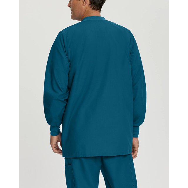 Landau Vestes de Gommage 5 Poches pour Hommes - Coupe Classique Décontractée, Col Rond, Boutons Pression, Gommages d'Échauffement 7551