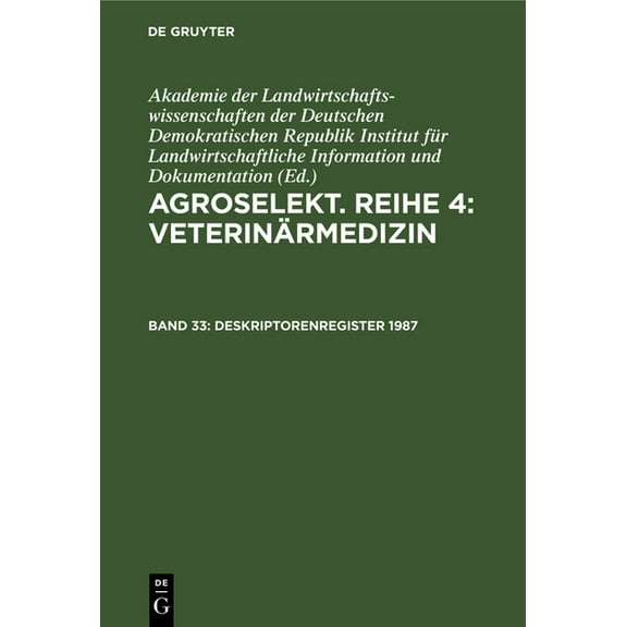 Deskriptorenregister 1987: (Hefte 1-12), (Hardcover)