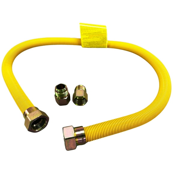 Elite Kitchen Gas Connector Hose Kit, Stainless Steel 3/4'' Gas Line Connector