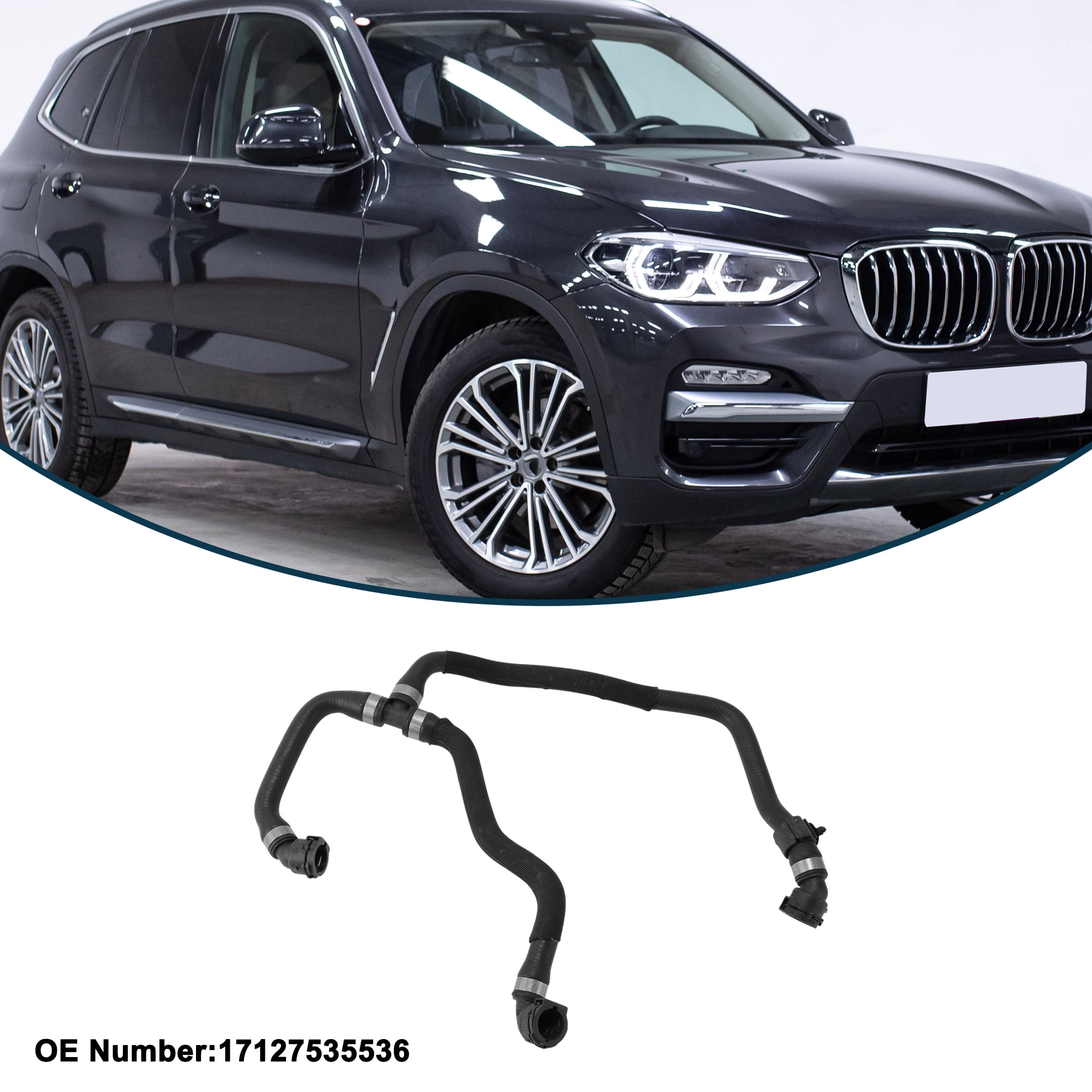 Unique Bargains Radiator Heater Outlet Pipe for BMW X3 2018-2021 Rubber Black 1 Pc