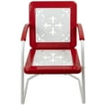 thumbnail image 3 of Northlight 35" Square Outdoor Retro Tulip Steel Armchair, Red and White, 3 of 4