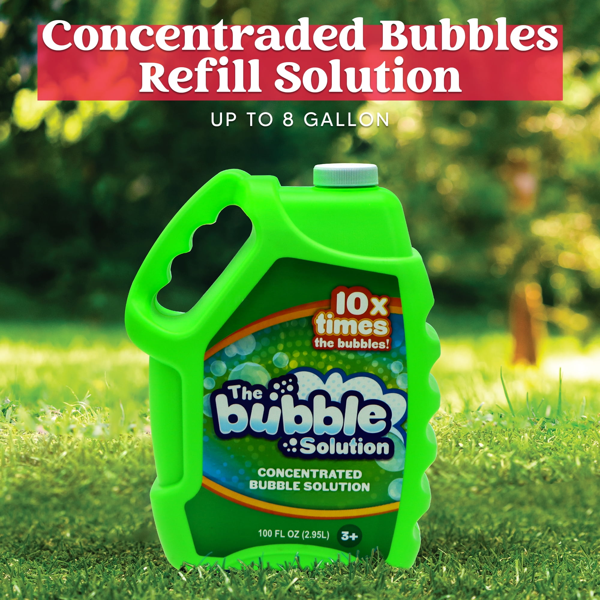 SYNCFUN Bubble Solution Refill (100 oz) – Concentrated Makes 8 Gallons, for Bubble Machine & Wands, Easter & Summer Outdoor Toys for Kids