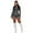 Dark Gray, variant on LYMAYTER Women's Denim Coord Set for S-2XL Long Sleeve Jean Stretch Jacket & Distressed Shorts Combo