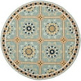 thumbnail image 4 of SAFAVIEH Easy Care Marcus Floral Geometric Runner Rug, Light Blue/Dark Blue, 2'6" x 8', 4 of 9