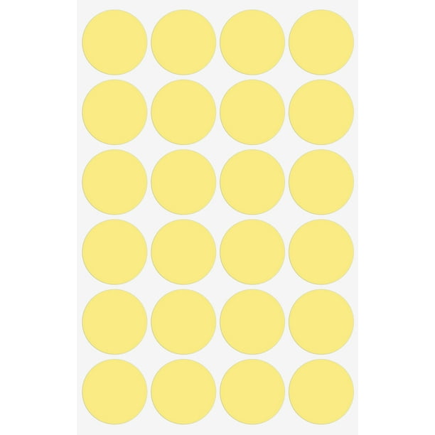 Royal Green Pastel Yellow dot Stickers Round Colored 1 inch 25mm