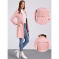thumbnail image 2 of DARING DIVA Women's Faux Suede Coat Belted Zipper Jacket for Stylish Wear M Pink, 2 of 6