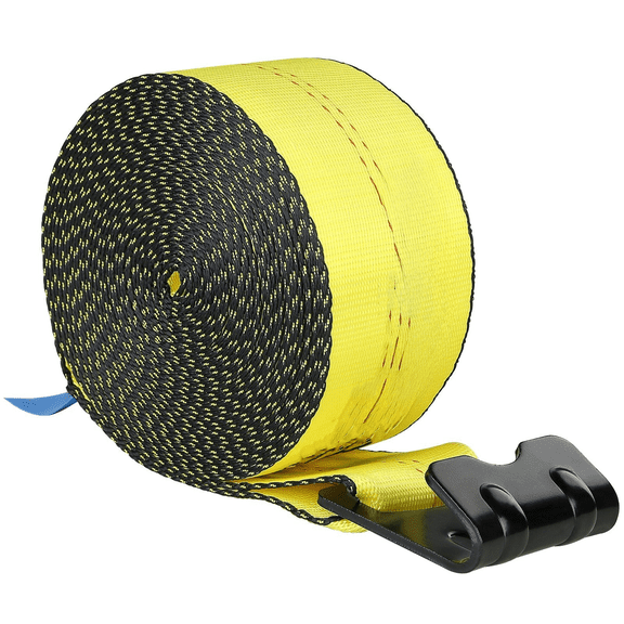 Winch Straps 4" x 30' 6000lbs Capacity 10 Pack - Truck Tie Downs Flat Hooks for Trailers, Farms, & Cargo Control