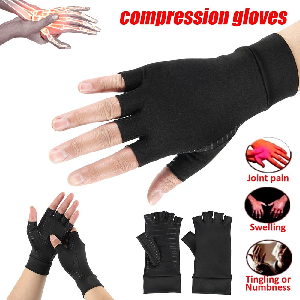 2pcs Copper Arthritis Fit Compression Gloves Hand Support