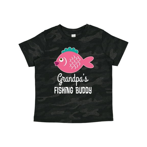Inktastic Grandpa Fishing Buddy Girls Fish Girls Toddler T-Shirt