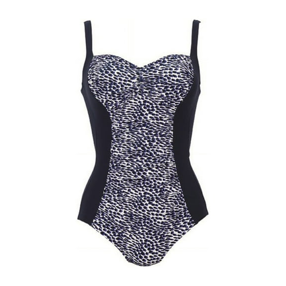 Anita Comfort Michella Women`s One-piece Swimsuit, 08C, navy blue-white
