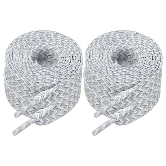 Uxcell 2 Pair Fat Shoe Laces, 63 Inch Athletic Shoelaces, Thick Fat Shoe Laces for Sneakers Running Men Women, White/Gray