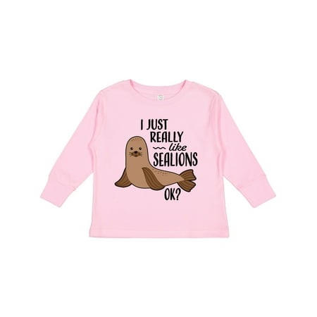 

Inktastic I Just Really Like Sea Lions Ok Gift Toddler Boy or Toddler Girl Long Sleeve T-Shirt
