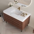 thumbnail image 5 of Bathroom Vanity 35.4" Farmhouse Free-standing Sintered Stone Bathroom Vanity with Undermount Sink, Waterproof Multi-layer Solid Wood, 4 Drawers Storage, Wall-Mounted,Vanity With Sink, 5 of 21