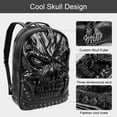 thumbnail image 3 of Cool Skull Shape Men's Leather Backpack - Stylish, Spacious, and Perfect for Traveling!, 3 of 5